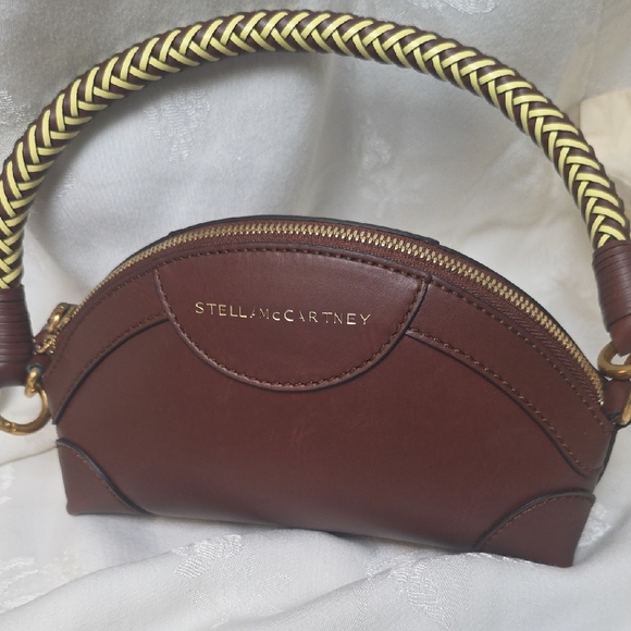 Stella McCartney Handbags - Stella McCartney Brown Braided-Handle Mini Dome Bag